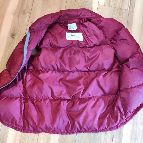 80s BTTF McFly Class 5 Mountaineering USA Made Goose Down Vest  Size L Burgundy - Picture 3 of 10